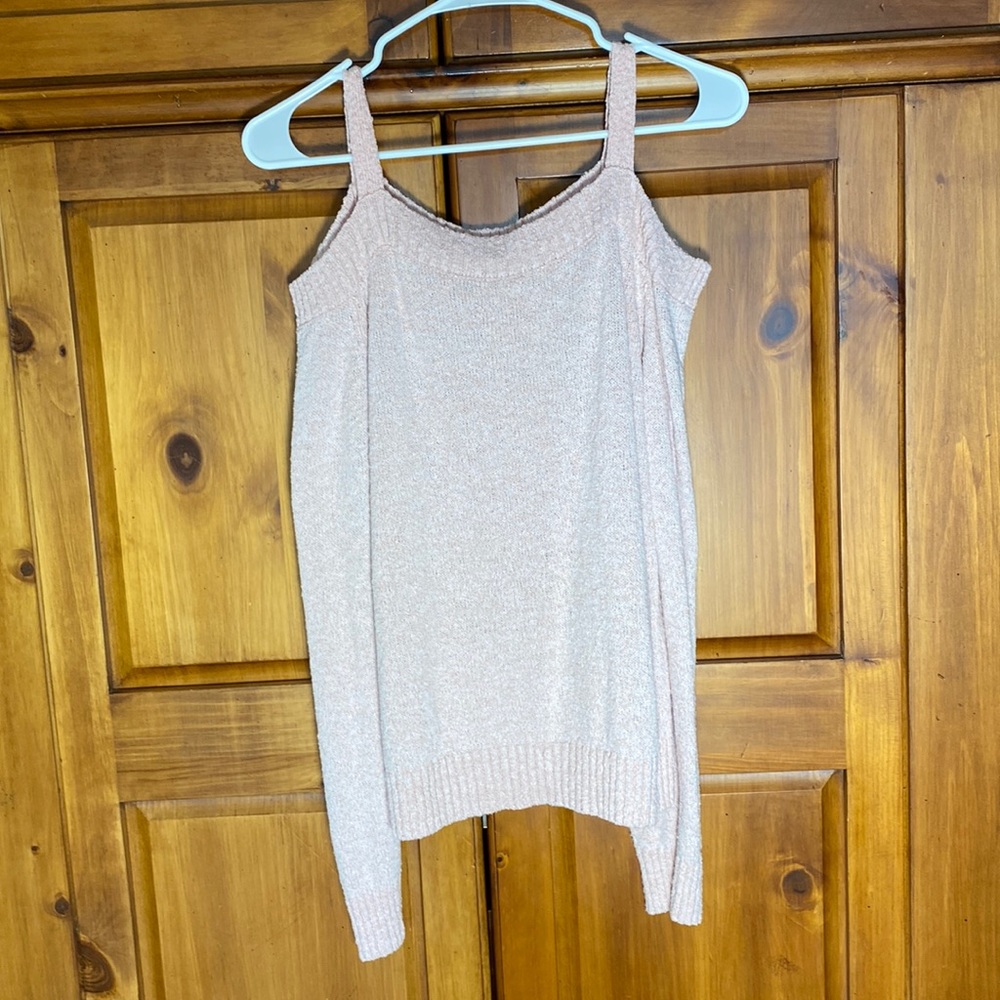 abercrombie kids Light Pink Girls Off The Shoulder Sweater